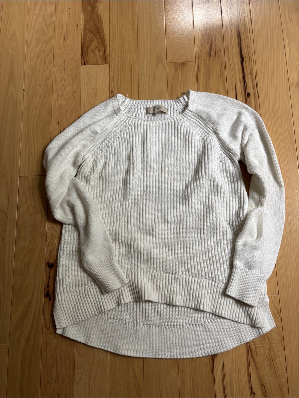 Women's Crewneck Ribbed Sweater - white